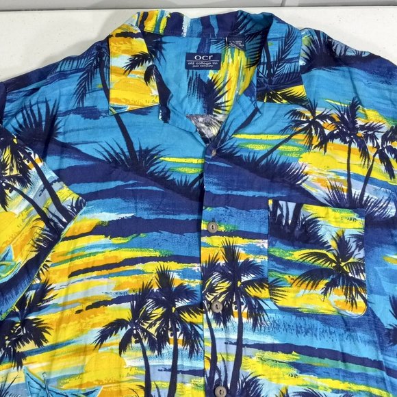 Old College Inn OCI Mens Size Lg Hawaiian Style Shirt Tropical Short Sleeve - Picture 5 of 10
